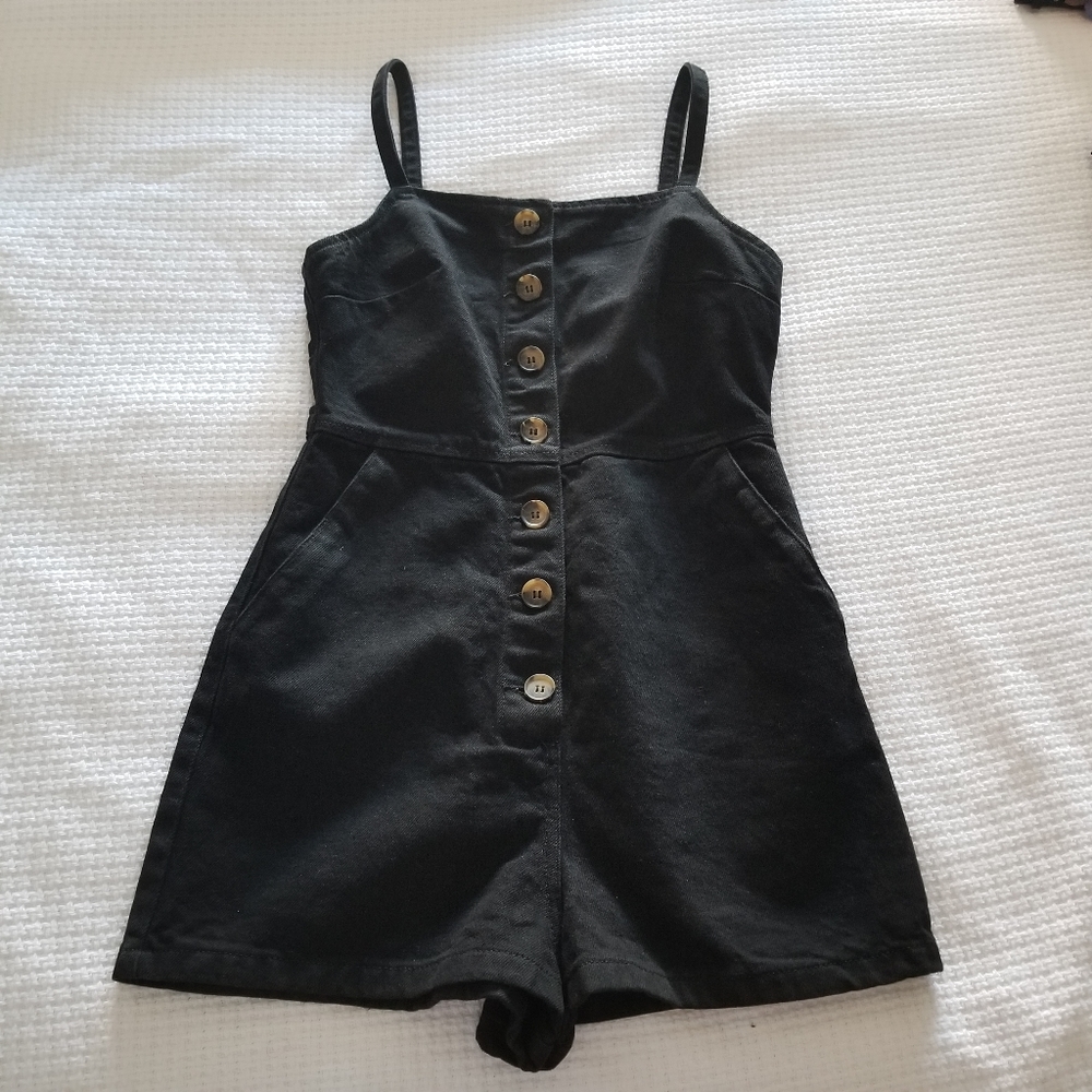 Topshop Moto Denim Romper Shorts